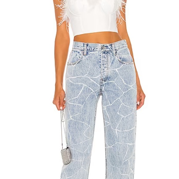 NWT Revolve feathered crop / bustier small white - Picture 4 of 4